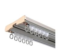 Double Curtain Track System - Aluminum Ceiling Rail for Living Room, Bathroom & Bedroom - Versatile Partition Track Kit (Light Grey, 150cm)