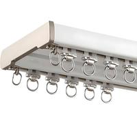 Double Curtain Track System Ceiling For Curtains Heavy Duty 3.3ft 4.6ft 5.9ft 8. 10.2ft 11. 13.8ft Silence For Privacy Bedroom(White,5.2FT/160CM)