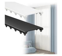 Double Curtain Track System ed Aluminium Curtain Rod Sliding Curtain Rail for Room Dividers (White 1.50m/4.92FT) Perfect for Home Decor and Office Spaces