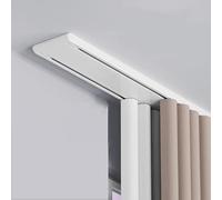 Double Curtain Track System - Silent Sliding Shower/Hospital Curtain Rail, Room Divider for Living Room - 4.15m (13.6ft) White Ceiling Mount Rail