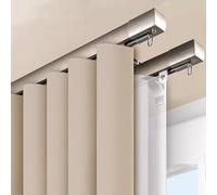 Double Curtain Track Wall Mounted Heavy Duty Ceiling Mount Curtain Rails with Silent Rollers Room Divider for Living Room Bedroom Hotel Hospital