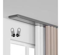 Double Curtain Tracked Curtain Rail with Silent Rollers for Smooth Gliding3.1m Gray Curtain System for Rooms Balconies and Offices