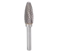 Double Cut Carbide Burr Rotary File Tree Shape - Multipurpose HIGH-Strength Aviation Automobile Ship Silver