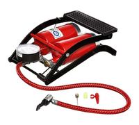Double Cylinder Bike Foot Pump With Gauge Cycle Tyre Air Cycling Sports Balls Inflatable Heavy Duty DIY Camping High Pressure Kids Toys Home Use UK FREE P&P