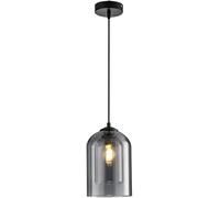 Double Cylinder Glass Pendant Light Kitchen Island Modern Smoke Gray Farmhouse Industrial Hanging Lamp Large Amber Glass Ceiling Chandelier,for Living Room