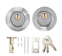 Double Cylinder Steel Security Door Bolt with Lock on Deadbolt Lockset Both Side Front Door and Exterior Gate Lockset Hardware (Stainless Steel)