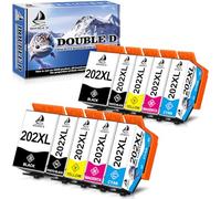DOUBLE D 202XL Ink Cartridges for Epson 202 Ink Cartridges for Epson Expression Premium XP-6105 XP-6100 XP-6005 XP-6000 XP-6001 XP6100 XP6105 XP6005 XP6000 XP6001 Printer (10 Pack)