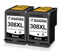 DOUBLE D 308XL Black Ink Cartridges Replacement for HP 308 Ink Cartridges Black Compatibel with HP Envy 6122e 6532e 6520e 6132e 6530e 6120e 6110e 6558e 6110e 6130e