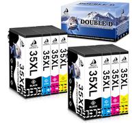 DOUBLE D 35XL Ink Cartridges Compatible for Epson 35XL 35 XL 35 ink cartridges multipack Replacement for Epson WorkForce Pro WF-4720DWF WF-4725DWF WF-4730DTWF WF-4730DWF WF-4740DTWF WF-4740DWF Printer