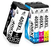 DOUBLE D 408XL Ink Cartridges Multipack for Epson 408 Ink Cartridges 408XL 408L Ink Compatible with Epson WorkForce Pro WF-C4810 WF-C4310 WF-C4810DTWF WFC4810 WFC4310 WF-C4310DW Printer (4 Pack