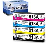 DOUBLE D 913A Multipack for HP 913A,Not affected by upgrade,Compatible for HP PageWide Pro 377dw 377dn 352dw 352dn Pro 477dw 577dw 452dw 477dn 452dn 577z 552dw MFP P57750dw (1BK/1C/1C/1M/110 Years