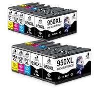 DOUBLE D 950XL 951XL Ink Cartridges Compatible Replacement for HP 950 951 950XL 951XL Combo Pack for Officejet Pro 8600 8610 8620 8100 8615 8625 8630 8640 251dw 276dw (10 Pack)
