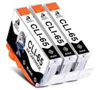 DOUBLE D CLI-65 Ink Cartridges Compatible for Canon 65 Black CLI-65 CLI65 CLI 65 Ink,High Yield Work with Canon PIXMA PRO-200 ink PIXMA PRO-200S PRO200 PRO200S Printer (3 Pack,CLI65 Black)