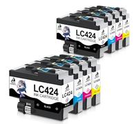 DOUBLE D LC424 Ink Cartridges for Brother LC424 Ink LC424XL LC 424 Ink Cartridges Compatible with Brother DCP-J1200W DCP-J1200WE Printers (8 Pack