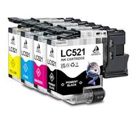 DOUBLE D LC521 Ink Cartridge for Brother LC521 LC-521 LC521XL LC521VAL Ink | for Brother LC521 Ink Cartridges Compatible with Brother DCP-J1260W DCP-J1310DW DCP-J1313DW DCP-J1360DW DCP-J1460DW Printers