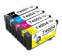 DOUBLE D T40D Ink Cartridges Compatible for Epson T40D Ink Cartridges Work for Epson SC-T2100 SC-T3100 SC-T3100M MFP SC-T5100 SC-T5100M SC-T5100N Printers (T40D1 T40D2 T40D3 T40D4