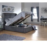 GFW Dakota Double Ottoman Grace Pewter Bed, Grey