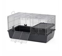 Double Deck Hamster Cage, Black Wire-netting Small Animal Houses Big Villa Guinea Pig Cage Carrier