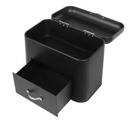 Double Decker Bread Bin, 2-Layer Bread Box for Breads, Snacks & Pastries 30 x 20.5 x 26.5 cm (Black)