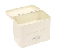 Double Decker Bread Bin, 2-Layer Bread Box for Breads, Snacks & Pastries 30 x 20.5 x 26.5 cm (White)