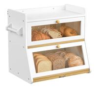 Double Decker Bread Box with Cutting Board, Extra Large 2-Layer Storage Box