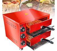 Double Decker Pizza Oven, Electric Indoor Countertop Pizza Oven with 60-Minute Timer, Commercial Grade, Multipurpose Home Use, Large Heat Tubes