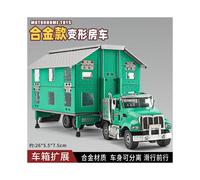 (Double-decker RV-Green) KDW alloy engineering vehicle model excavator forklift tractor children's toy metal car