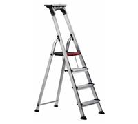 Double Decker Step; 4 Tread; Aluminium; 150kg; Silver/Black/Red