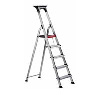 Double Decker Step; 5 Tread; Aluminium; 150kg; Silver/Black/Red