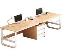 Double Desk, Extra Long Computer Desk, Desk with Drawers, Home Office Dual workstations, Large Wooden Computer Desk, Writing Desk, Modern Wooden Household Desk C,240CM