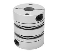 Double Diaphragm Coupling Clip Mount for Servo and Stepper Motors, Aluminum Alloy 2 U Type Motor Shaft Connector with Stainless Steel Disc, for Encoder Screw Drive CNC