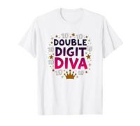 Double Digit Diva: 10th Birthday Queen Celebration T-Shirt, Men, White, 3XL