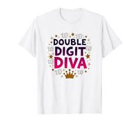 Double Digit Diva: 10th Birthday Queen Celebration T-Shirt, Men, White, 5XL