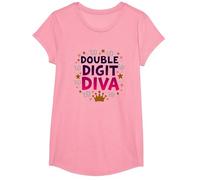 Double Digit Diva - Queen's 10th Birthday Celebration T-Shirt, Girls, Pink, Medium