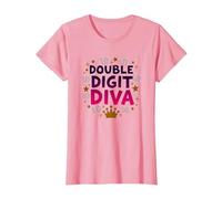 Double Digit Diva - Queen's 10th Birthday Celebration T-Shirt, Women, Pink, Medium
