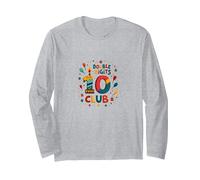 Double Digits 10 Club Birthday Celebration Long Sleeve T-Shirt, Adult Unisex, Heather Grey, XXL