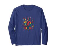 Double Digits 10 Club Birthday Celebration Long Sleeve T-Shirt, Adult Unisex, Navy, L