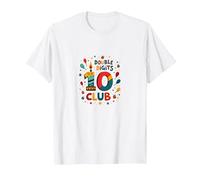 Double Digits 10 Club Birthday Celebration T-Shirt, Men, White, L