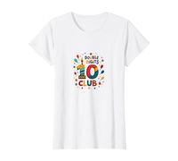 Double Digits 10 Club Birthday Celebration T-Shirt, Women, White, 3XL