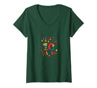 Double Digits 10 Club Birthday Celebration V-Neck T-Shirt, Women, Forest Green, S