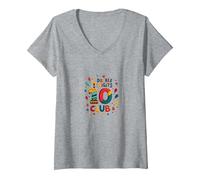 Double Digits 10 Club Birthday Celebration V-Neck T-Shirt, Women, Heather Grey, L