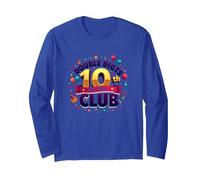 Double Digits 10th Club Est. 2013 Festive Anniversary Long Sleeve T-Shirt, Adult Unisex, Royal Blue, M