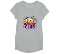 Double Digits 10th Club Est. 2013 Festive Anniversary T-Shirt, Girls, Heather Grey, Large