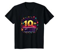 Double Digits 10th Club Est. 2013 Festive Anniversary T-Shirt, Kids, Black, 3 Years