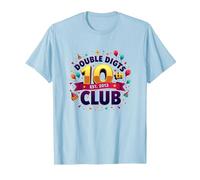 Double Digits 10th Club Est. 2013 Festive Anniversary T-Shirt, Men, Baby Blue, 3XL
