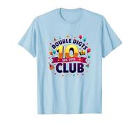 Double Digits 10th Club Est. 2013 Festive Anniversary T-Shirt, Men, Baby Blue, L