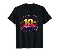 Double Digits 10th Club Est. 2013 Festive Anniversary T-Shirt, Men, Black, M