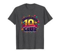 Double Digits 10th Club Est. 2013 Festive Anniversary T-Shirt, Men, Dark Heather Grey, 4XL