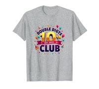 Double Digits 10th Club Est. 2013 Festive Anniversary T-Shirt, Men, Heather Grey, M