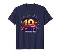 Double Digits 10th Club Est. 2013 Festive Anniversary T-Shirt, Men, Navy, 3XL